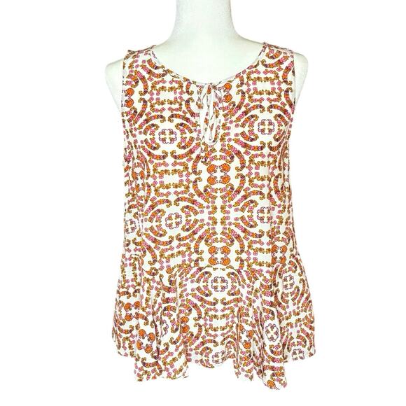 Cupcakes and Cashmere Tops - Cupcakes and Cashmere Peplum Tank Top Women's M | Pink Floral Peasant Style, EUC